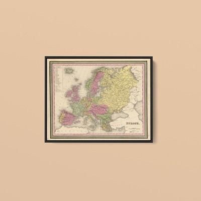 Vintage Maps - Europe - Art Print on Paper or Canvas