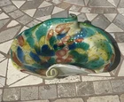 Vintage Murano Art Glass Bowl Tutti Frutti Swirl Pattern 8”x6”
