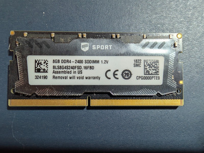 2x 8GB = 16GB Kit Crucial Ballistix Sport DDR4 2400MHz SO-DIMM Laptop RAM
