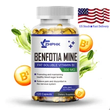Benfotiamine 300mg 120 Veg Capsules Fat Soluble Thiamine Vitamin B1 GLUTEN-FREE