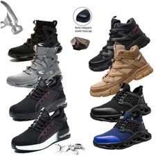 Mens Sneakers Work Safety Shoes Steel Toe Bulletproof Boots Indestructible 8-13