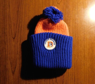 Vintage Unisex Denver Broncos Wool Beanie Vintage Denver Broncos Warm Winter Hat Blue & Orange NFL  main image 3