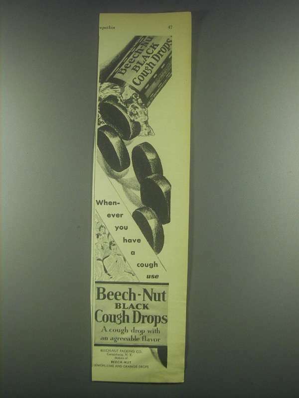 1930 BeechNut Black Cough Drops Ad eBay