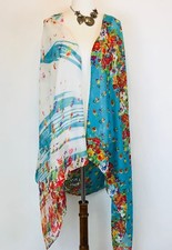 Scarf Sarong Floral Beach Wrap Cover Up Colorful Casual Summer Pool Vacation