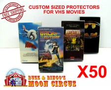 50x STANDARD VHS MOVIE (SIZE A) CLEAR PLASTIC PROTECTIVE BOX PROTECTORS SLEEVE
