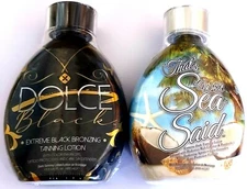DOLCE Black Bronzer Tanning Bed Lotion & That's What Sea Said Intensifier Lotion