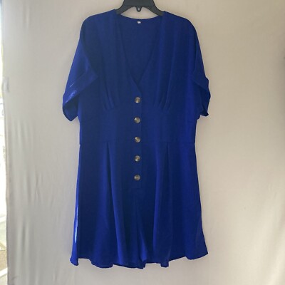Womens Plus Size XL Cobalt Blue Romper Jumpsuit Extra Large