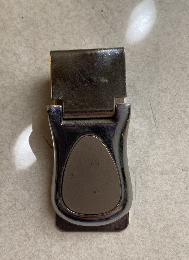 Silver Brushed Stainless Steel Money Clip Cash Holder-image