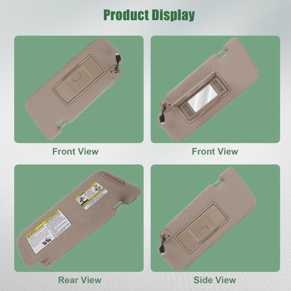 Se adapta a Nissan Murano 2006-2008 parasol beige alta calidad + lámpara lado del conductor derecho Foto 2 de 4