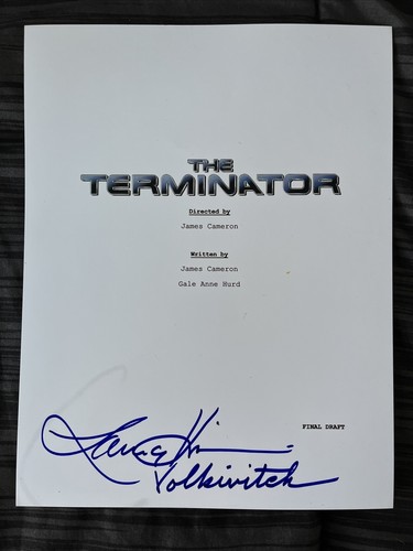 Lance Henriksen Signed Autograph The Terminator Script Cover 8.5x11 PROOF