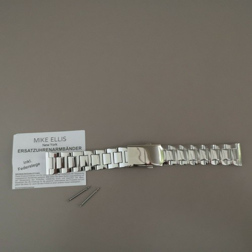Uhren Leder schwarz o. Metall-Edelstahl Uhrenarmband Uhrenband Metallband+Stege - Bild 23 von 25