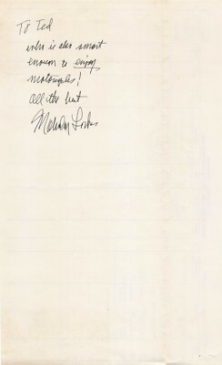 Malcolm Forbes Signed Autographed CBS Television Program Log 1988 ''to Ted''
