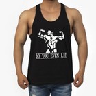 Mens Gym Singlet Training Exercise Sport Vest Body Building Shirt Taperback 037