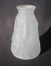 Frosted Heavy Glass Light Shade w/ 2 1/4" Fitter  Floral Pattern     SH790