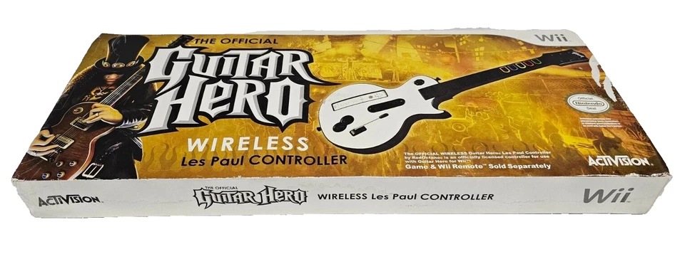 New Open Box Guitar Hero Wireless White Les Paul Guitar Controller Nintendo Wii - Image 3 of 4