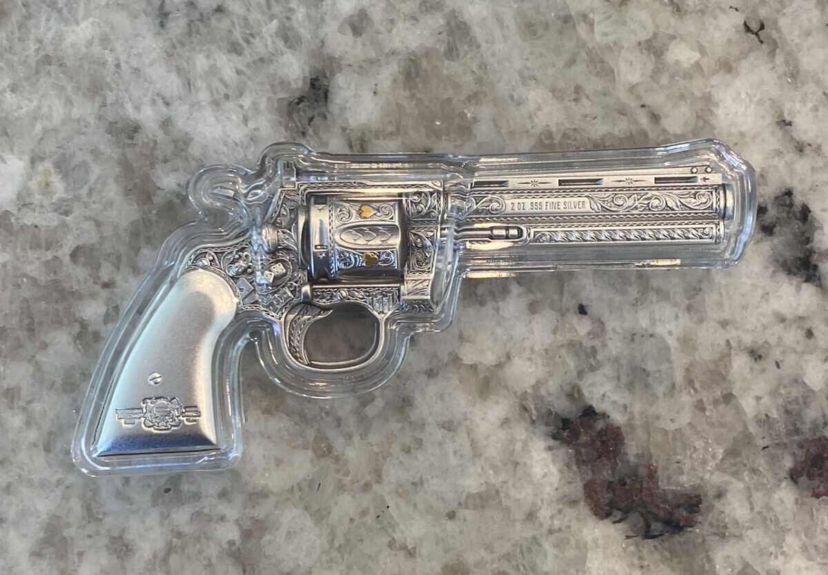 2023 Chad 2 oz Antiqued Silver Revolver (Serial 0603 Of Only 2023 Chad 2 oz Antiqued Silver Revolver (Serial 0603 Of Only
