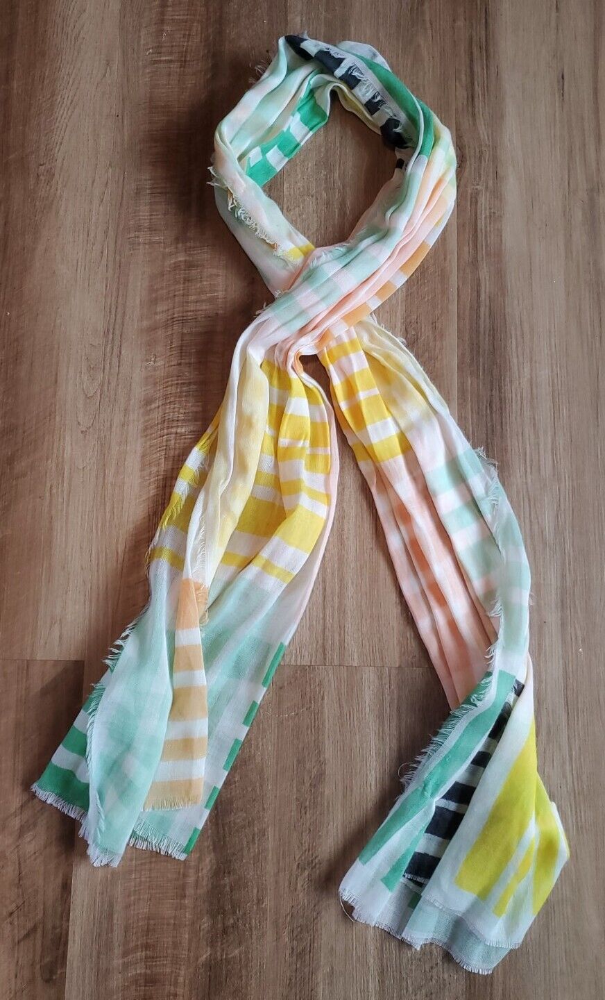 Old Navy Striped Scarf with Fringe Pastel Colors … - image 2