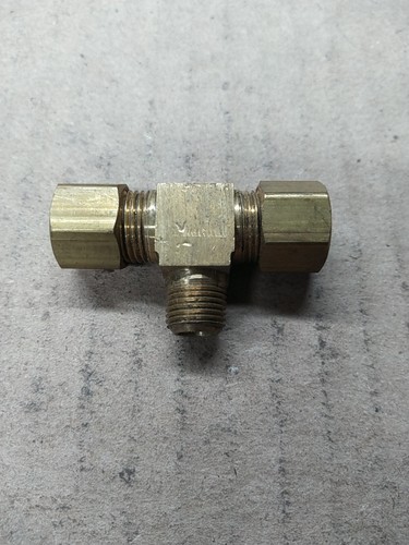 372-05-05-02 Brass 5/16" Compression Pipe Branch Tee Fitting x 1/8 Male NPT