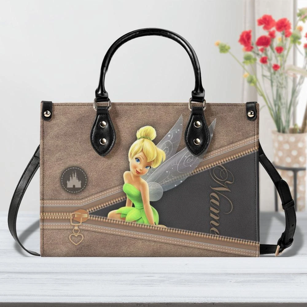 Tinkerbell Cartoon Women Leather Handbag