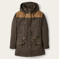 Women's Filson Mountain Parka Root Brown Hood Hooded Medium