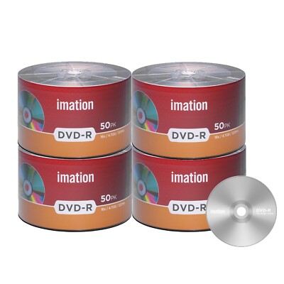 200 Pack Imation DVD-R 16X 4.7GB/120Min Branded Logo Blank Media Recordable Disc