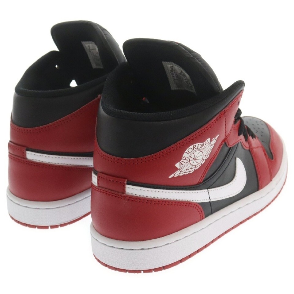 NIKE AIR JORDAN 1 MID MIDTOP SNEAKERS DQ8426061 US8 26.5cm BLACK RED