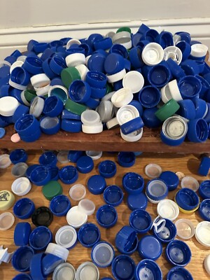 Over 3 Lbs Of Plastic Bottle Tops Caps Lids -Arts & Crafts-Many Sizes & Colors