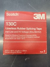 3M Scotch 130c Rubber splicing Tape 3/4 In. X 30ft. One Roll. Quick ship item...