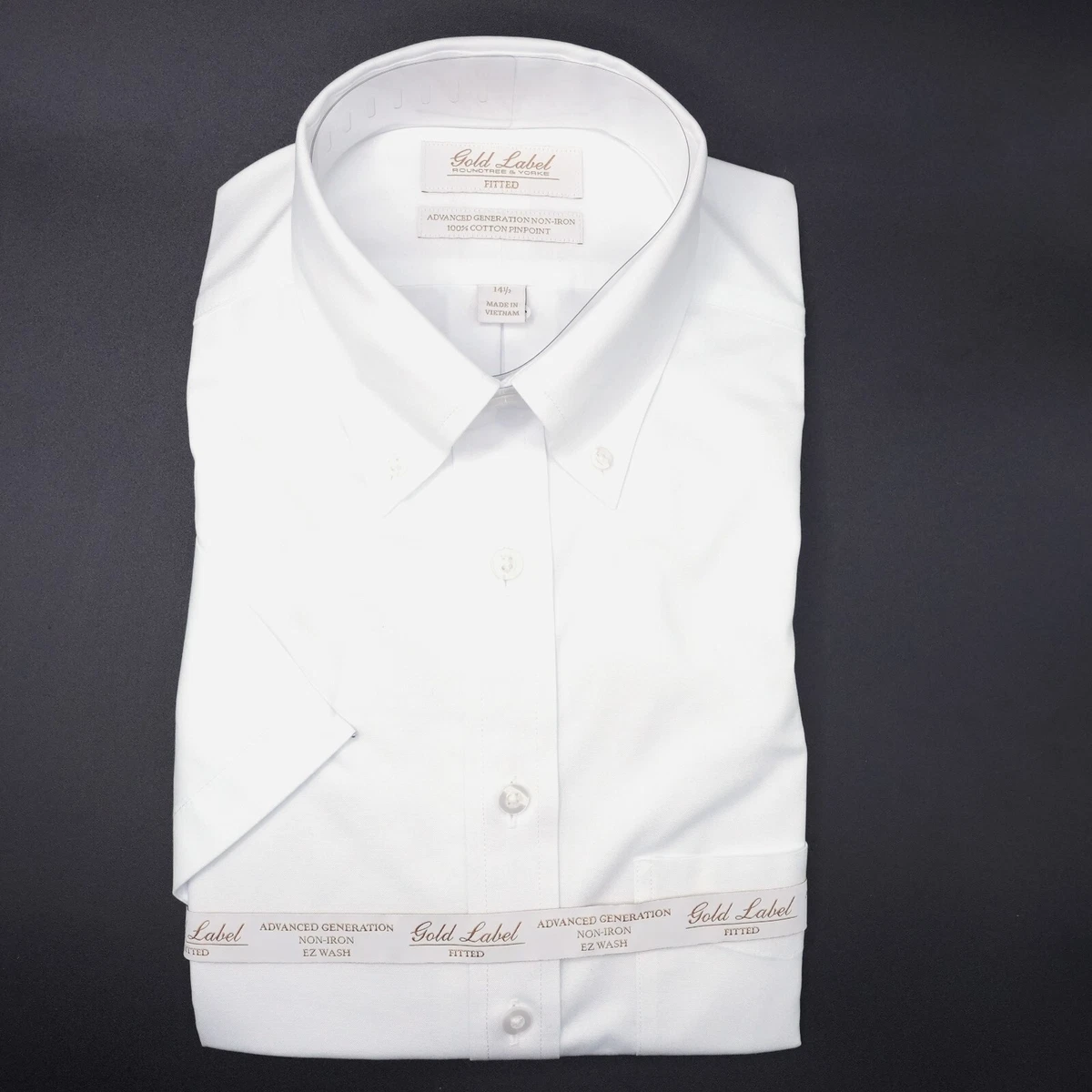 Roundtree & Yorke White Solid Dress Shirts for Men for sale | eBay