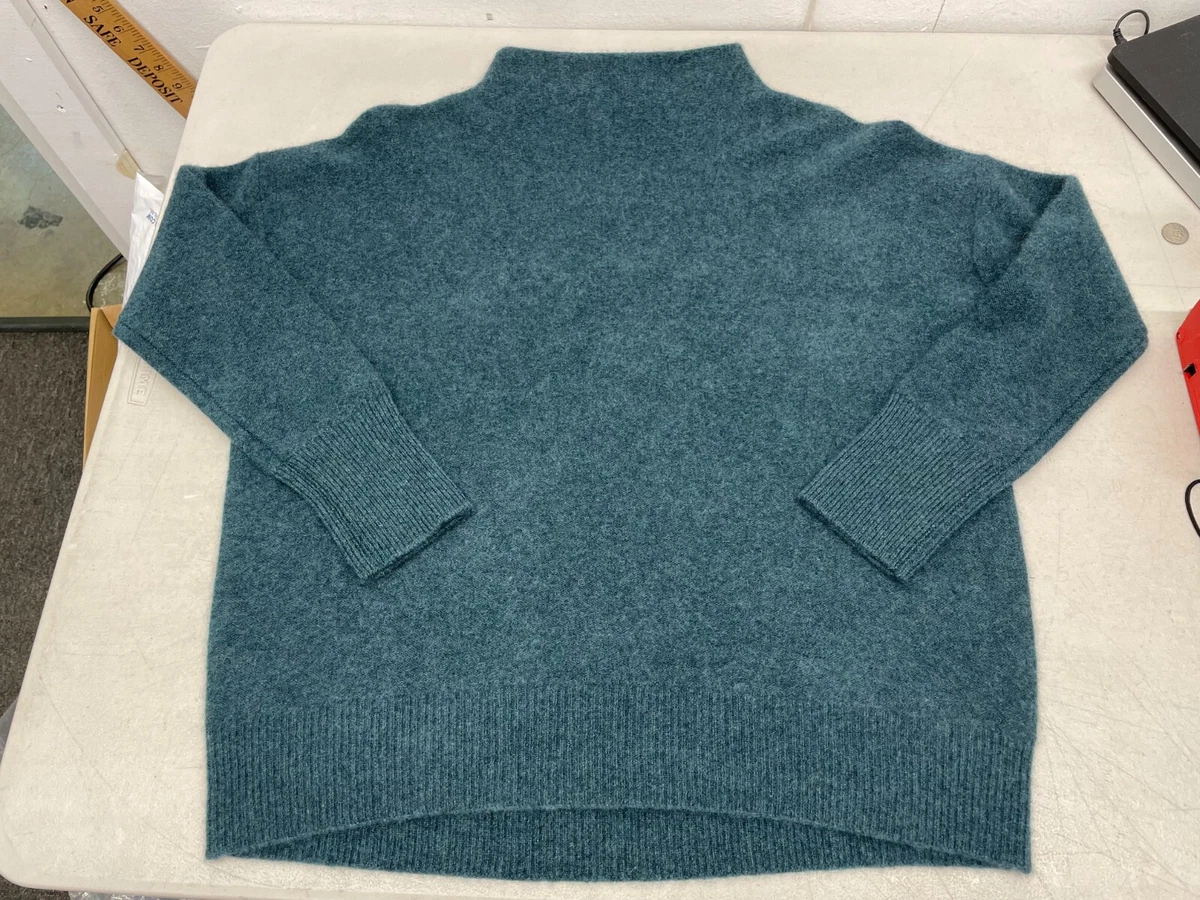 Vince Plush Cashmere Funnel Neck Sweater - Heather Sea Quartz - Size M