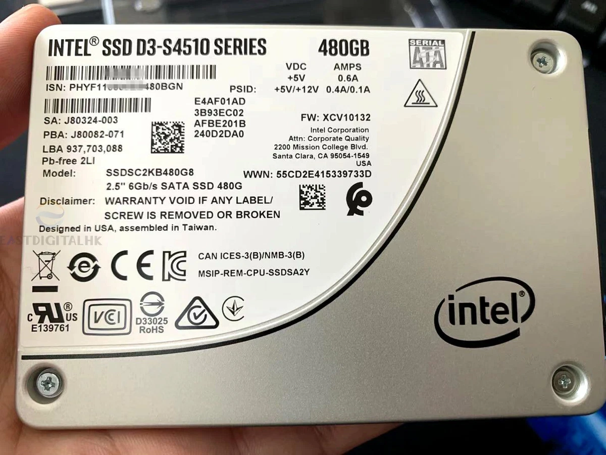 Lavet en kontrakt forbrug Gammeldags Intel SSD D3-S4510 Series 480GB SSDSC2KB480G801 2.5 6Gb/s SATA SSD 3D2 TLC  | eBay