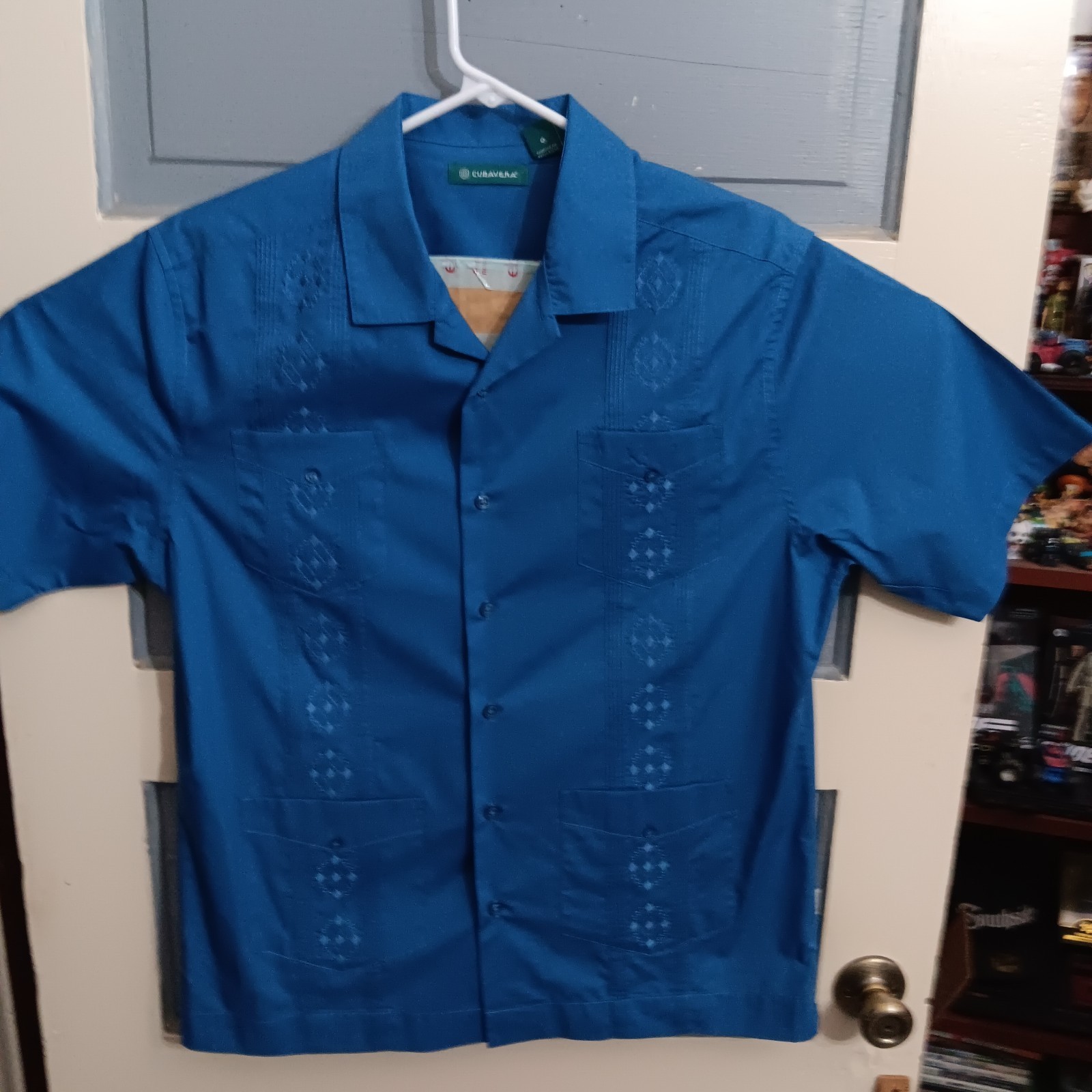 Cubavera Blue Button Down Large With Embroidery R… - image 2