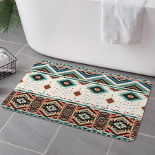 Aztec Bath Rugs for Bathroom,Southwestern Native Tribal Navajo American Ethnic P