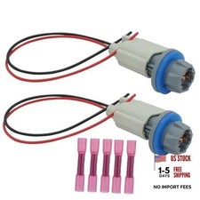 2 Sets 2 Wires Rear License Plate Light Lamp Bulb Socket Connector Wiring