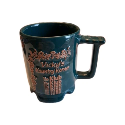 Frankoma Green Vicky's Kountry Korner The Klub C1 Mug Rare