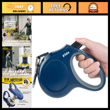 Retractable Dog Leash 16ft for Large Dogs up to 110lbs, Tangle-Free, Navy Blue