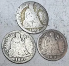 (LOT of 3) * 1890 P, 1891 O, 1891 Silver SEATED LIBERTY DIMES *USA ONLY $5. SHIP