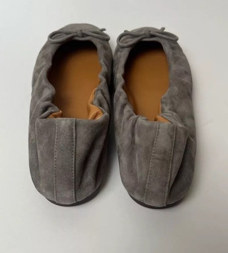 Scarpe ballerine Polo Ralph Lauren scamosciate pony grigie made in Spain 6 B $398 - Foto 3 di 7