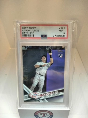 2017 Topps - Aaron Judge #287 Fielding (RC) Catching Yankees Rookie Card PSA 9