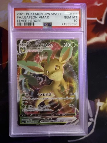 PSA 10 Leafeon VMAX Pokemon 2021  Eevee Heroes 003/069