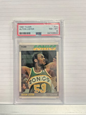 1987-88 Fleer #64 Alton Lister PSA 8 NM-MT Seattle Supersonics Basketball