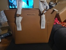 NEW - MICHAEL KORS Charlotte LARGE Logo  Leather Top-Zip Tote Bag  35T0GCFT7L