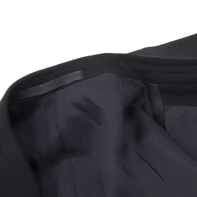 ARMANI COLLEZIONI Double Breasted Men's Suit in Black Wool Size 52