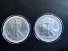1996 and 2009 American Silver Eagle .999 Silver Two 2 Coin Lot in Capsules