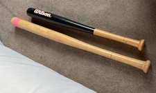 Pair Of Baseball/Rounders Bats Wooden