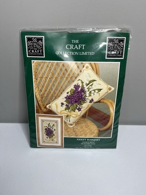 The Craft Collection Limited 83560 Violet Bouquet Pillow Or Picture Tapestry Kit