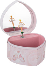 - Carillon Ballerina Rosa - Carillon Portagioie Bambina Ragazza a Forma Di Cuore