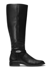 MICHAEL KORS Womens Black Round Toe Stacked Heel Zip-Up Leather Boots 5 M