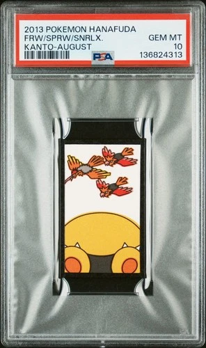 2013 POKEMON HANAFUDA KANTO AUGUST FEAROW/SNORLAX/SPEAROW PSA 10