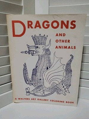 Vtg Walters Art Gallery Dragons Other Animals Woodcuts Engravings Coloring Book